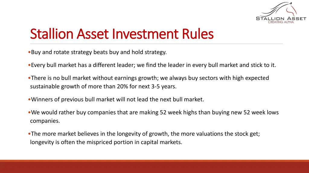 stallion asset investment rules stallion asset