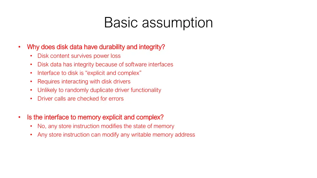 basic assumption