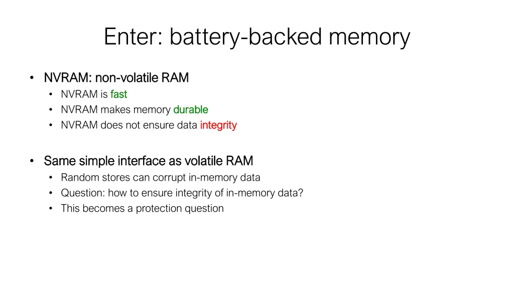 enter battery backed memory