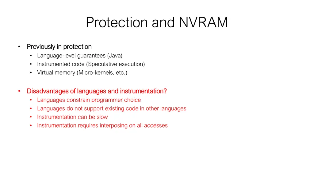 protection and nvram