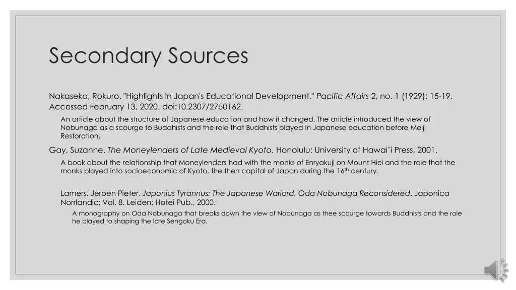 secondary sources