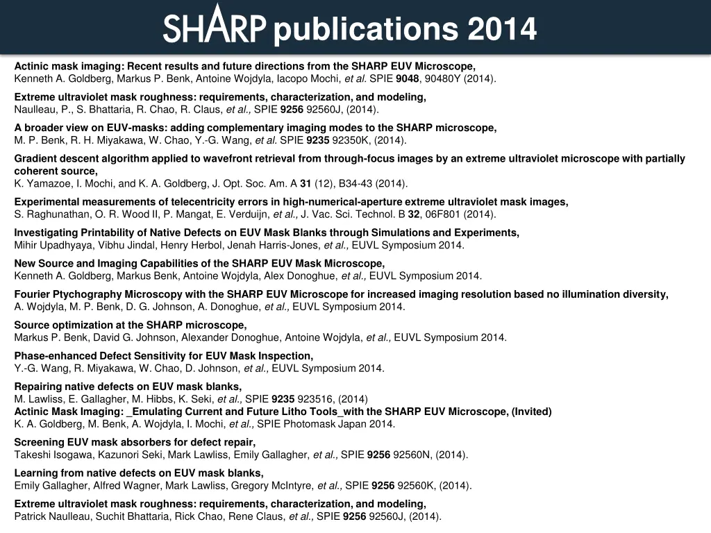 publications 2014