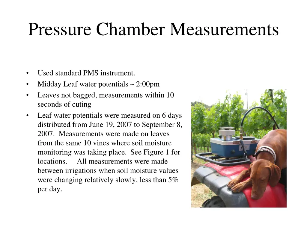 pressure chamber measurements