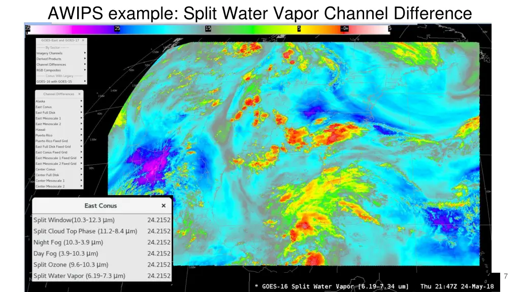 awips example split water vapor channel difference