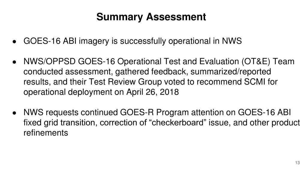 summary assessment