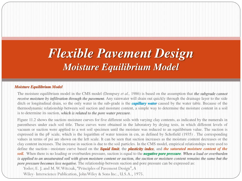 flexible pavement design moisture equilibrium