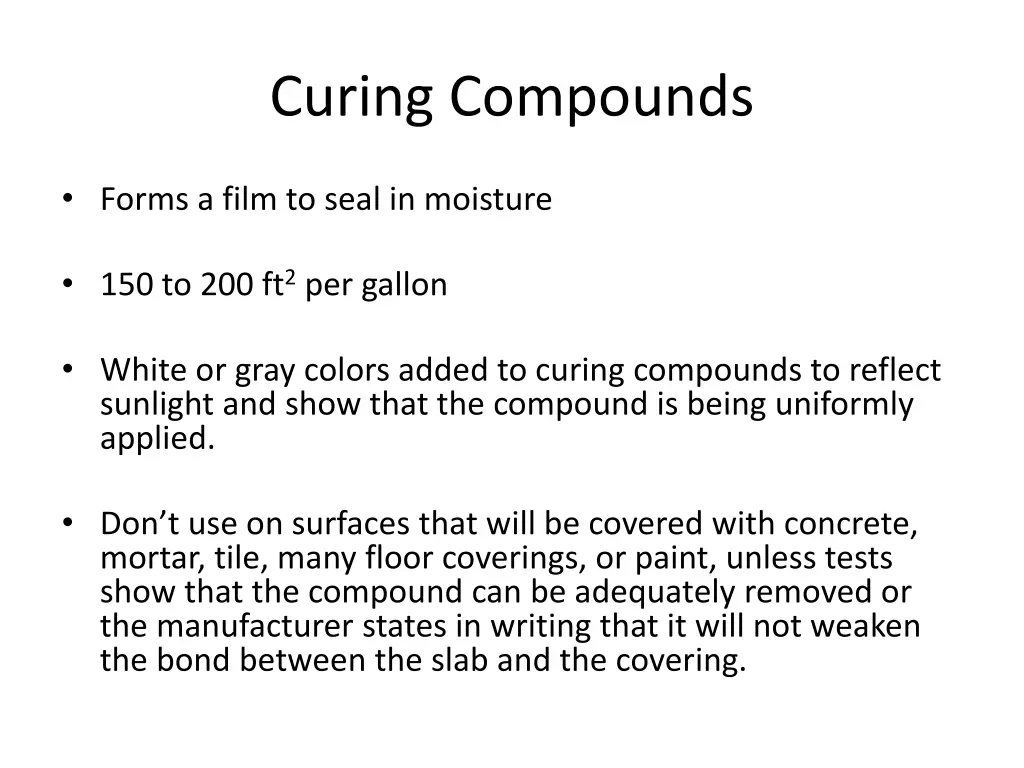 curing compounds