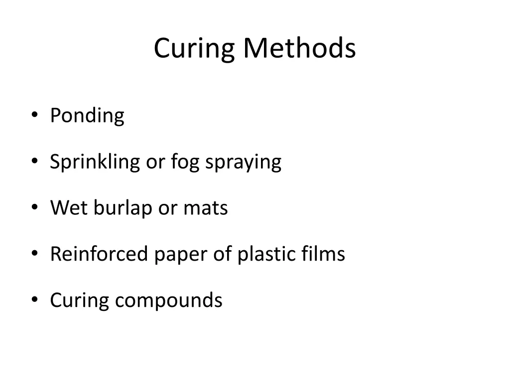 curing methods