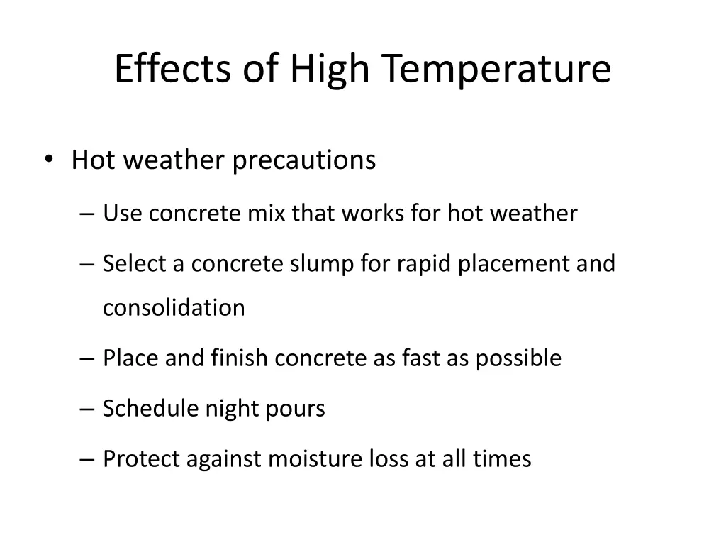 effects of high temperature