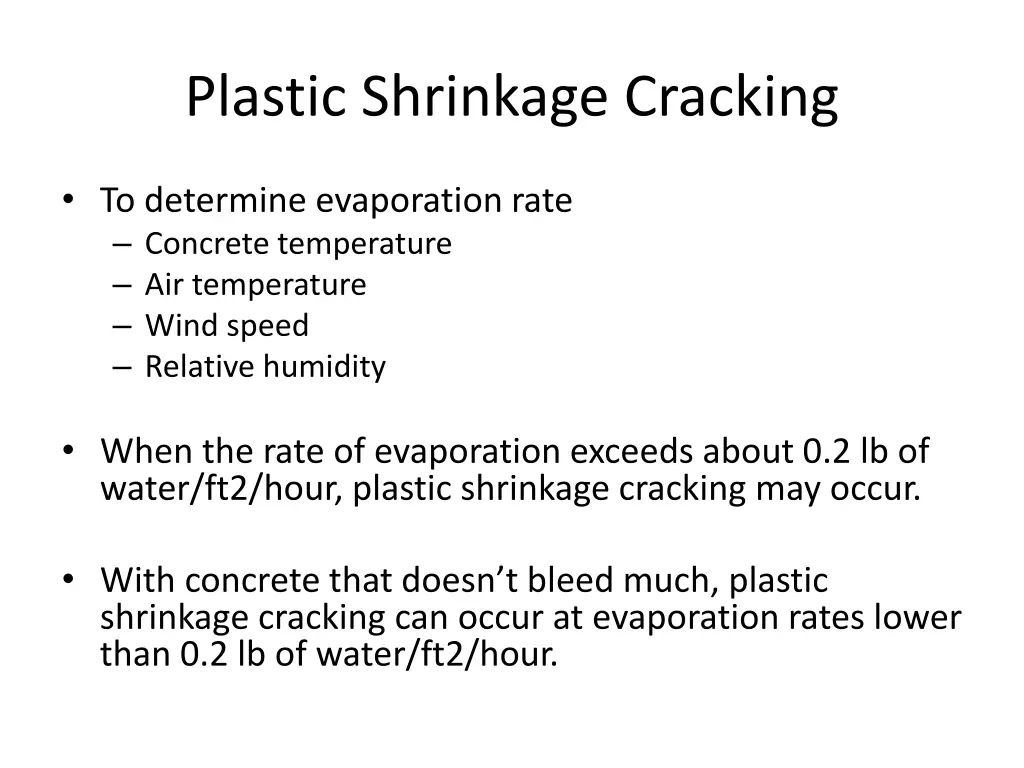 plastic shrinkage cracking 1