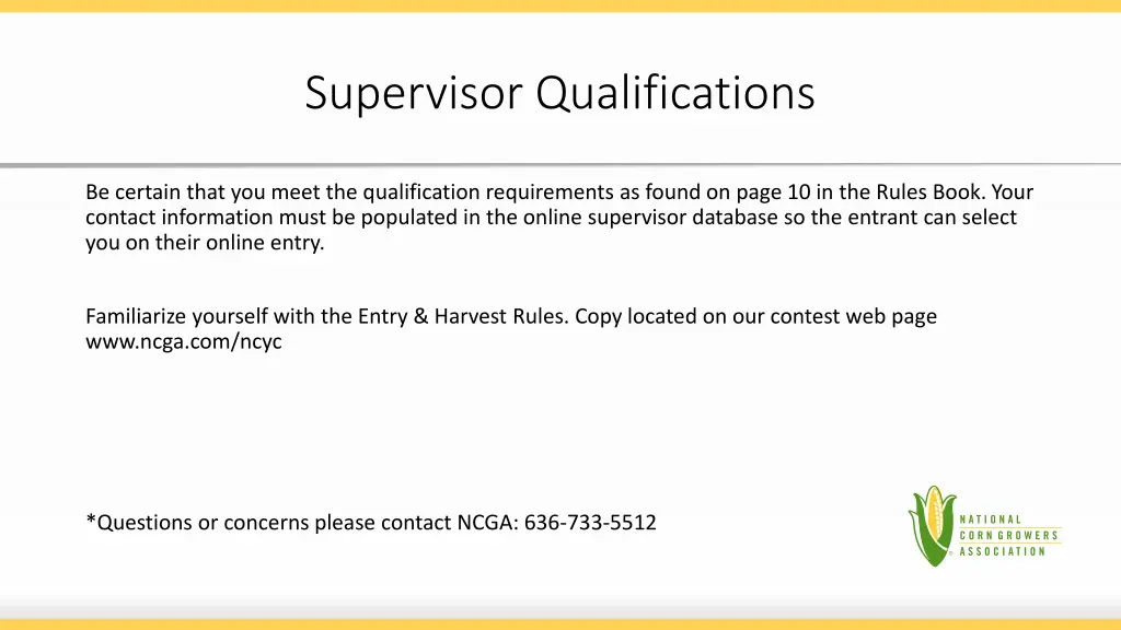 supervisor qualifications