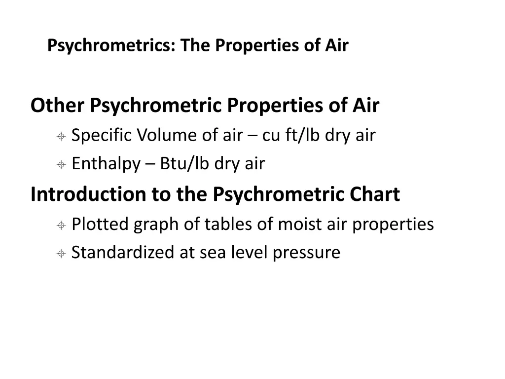 psychrometrics the properties of air 8