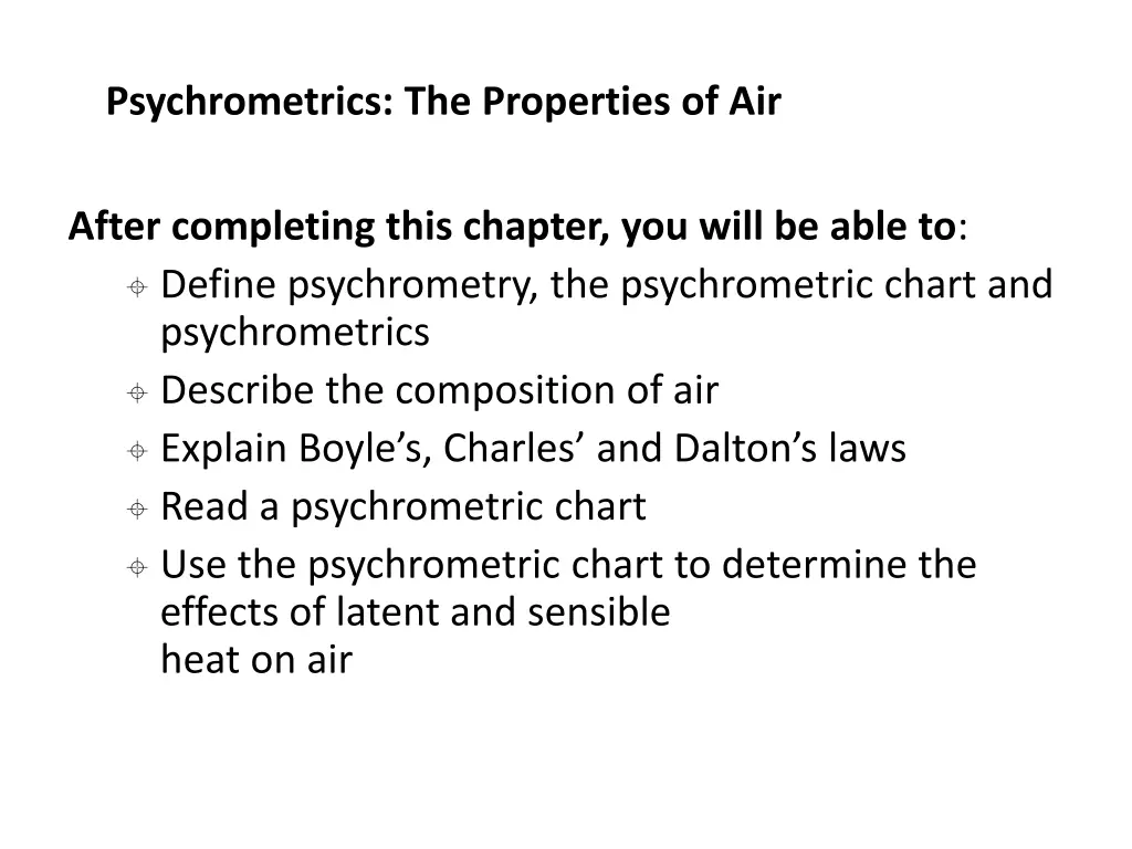 psychrometrics the properties of air