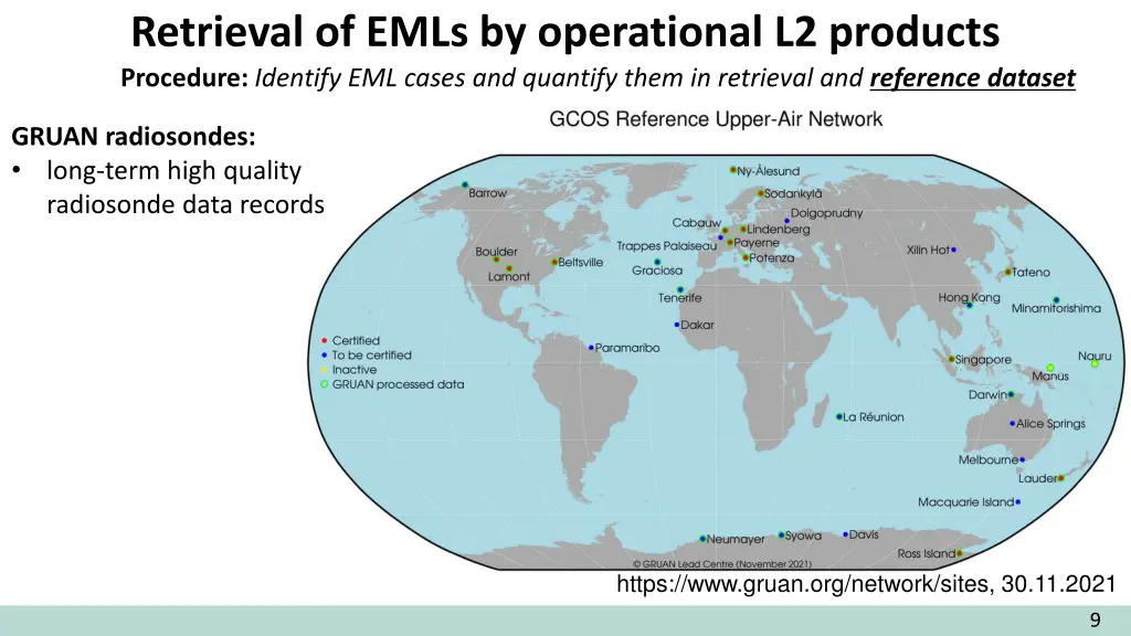 retrieval of emls by operational l2 products 5