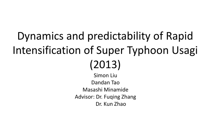 dynamics and predictability of rapid