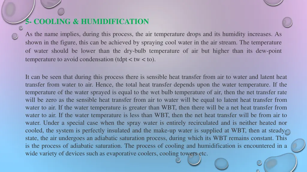 5 cooling humidification