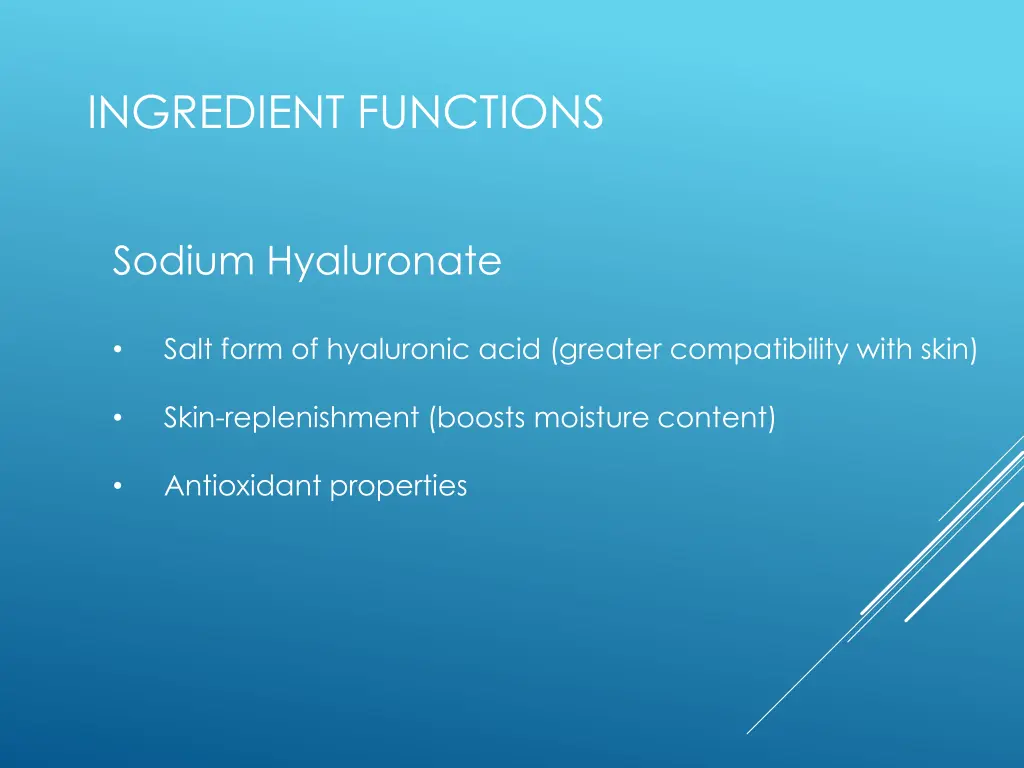 ingredient functions 2