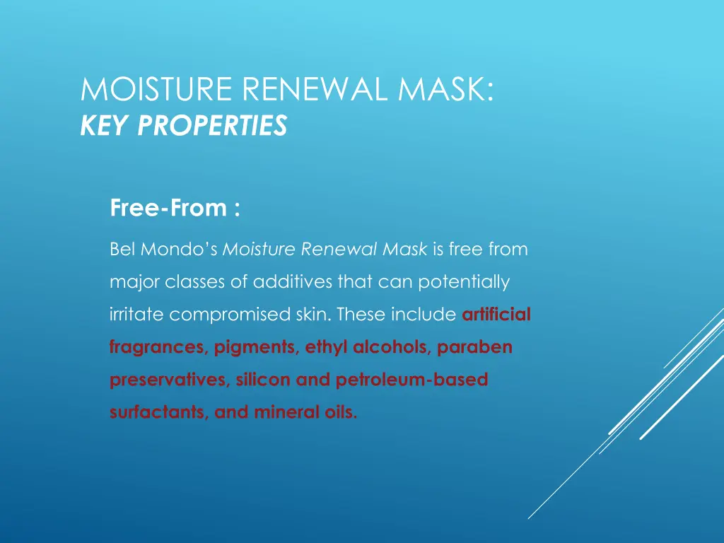 moisture renewal mask key properties 1