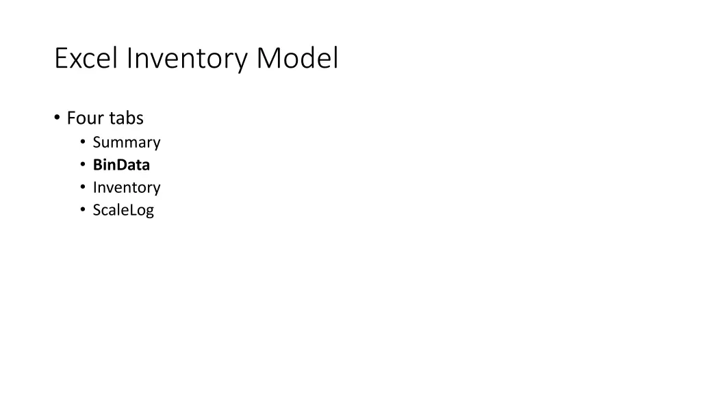 excel inventory model 1