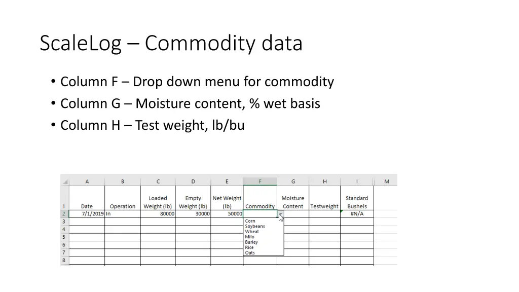 scalelog commodity data