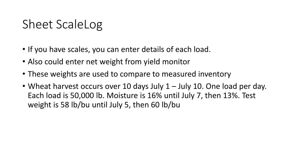 sheet scalelog