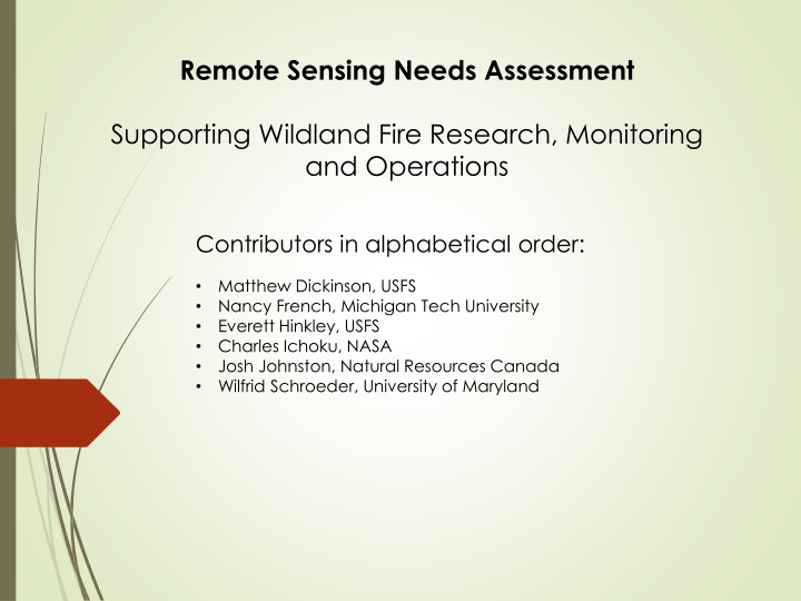 remote sensing needs assessment