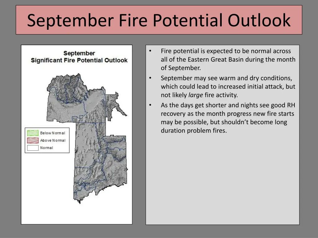 september fire potential outlook