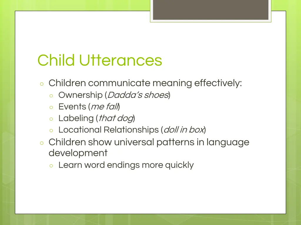 child utterances