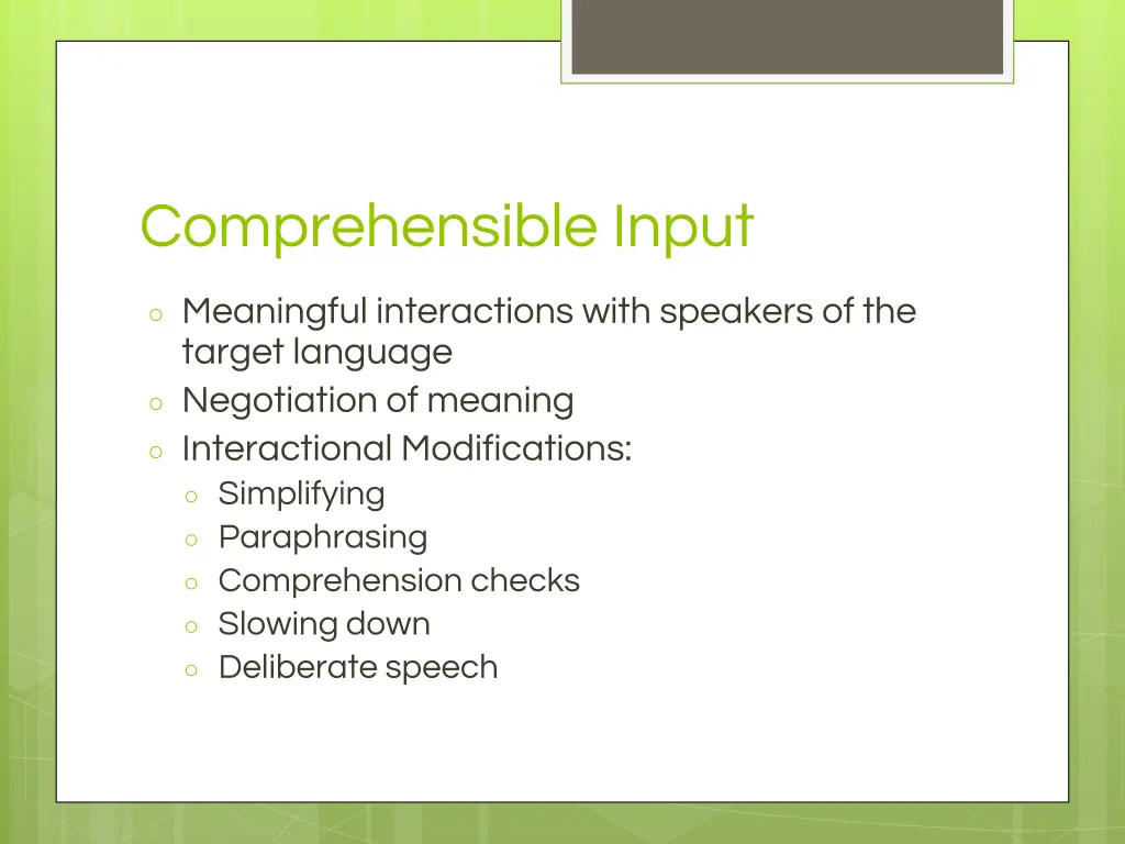 comprehensible input