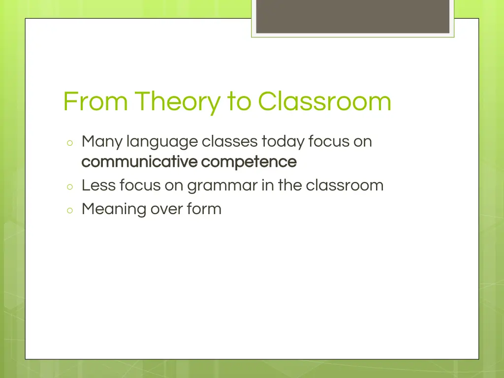 from theory to classroom