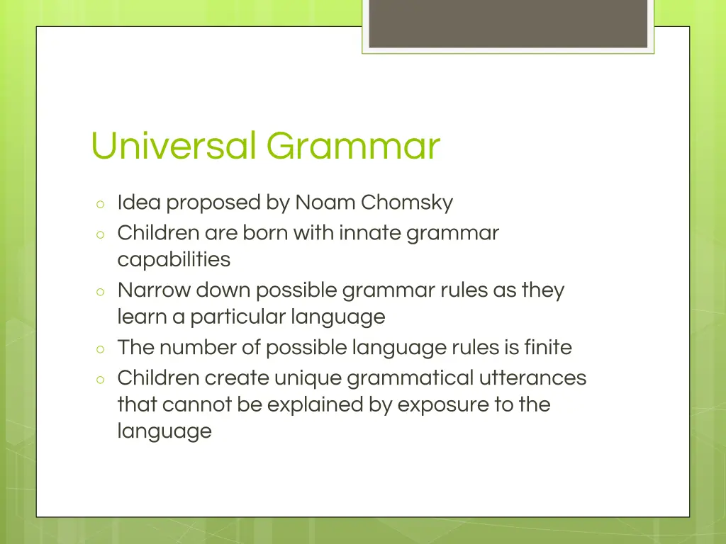 universal grammar