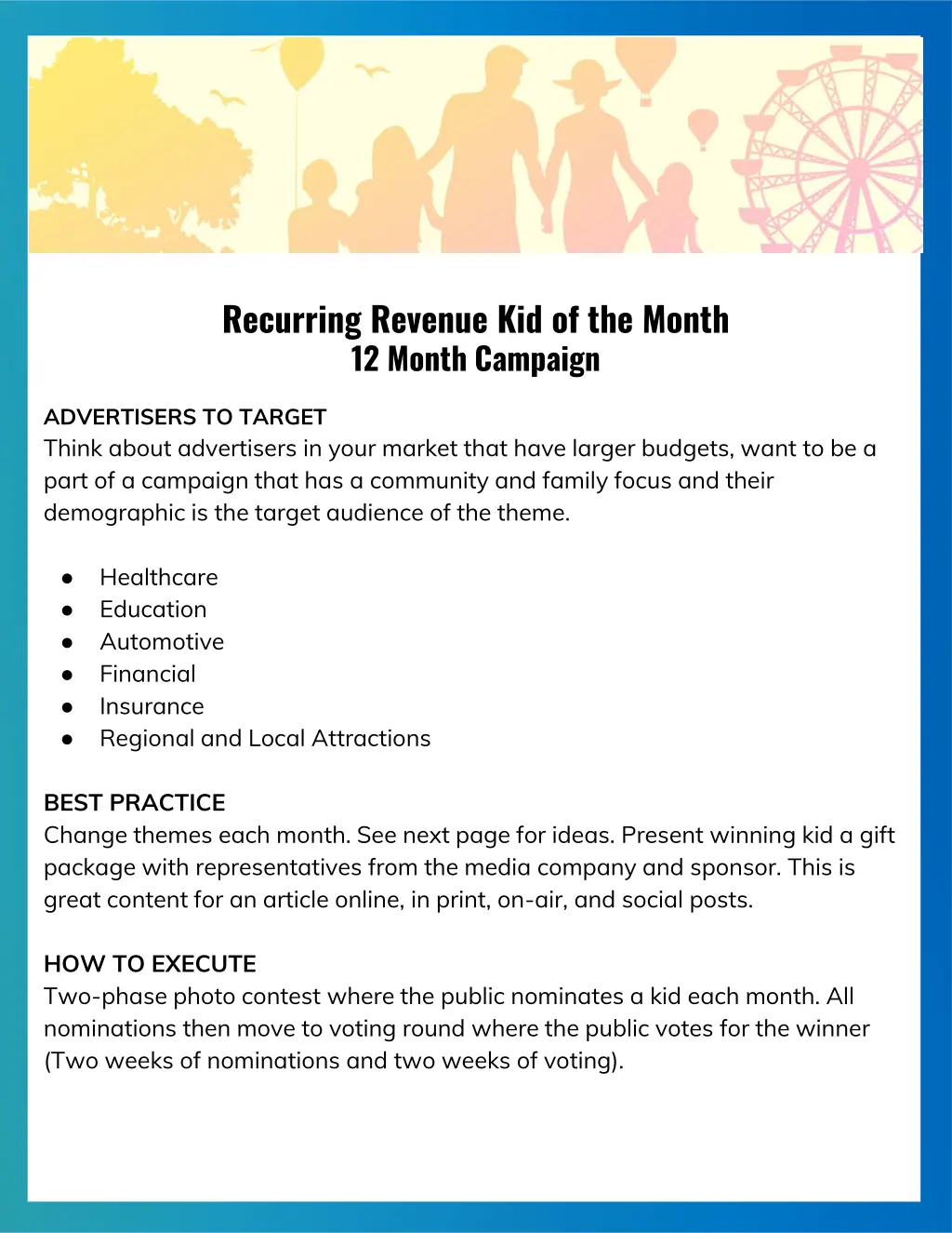 recurring revenue kid of the month 12 month