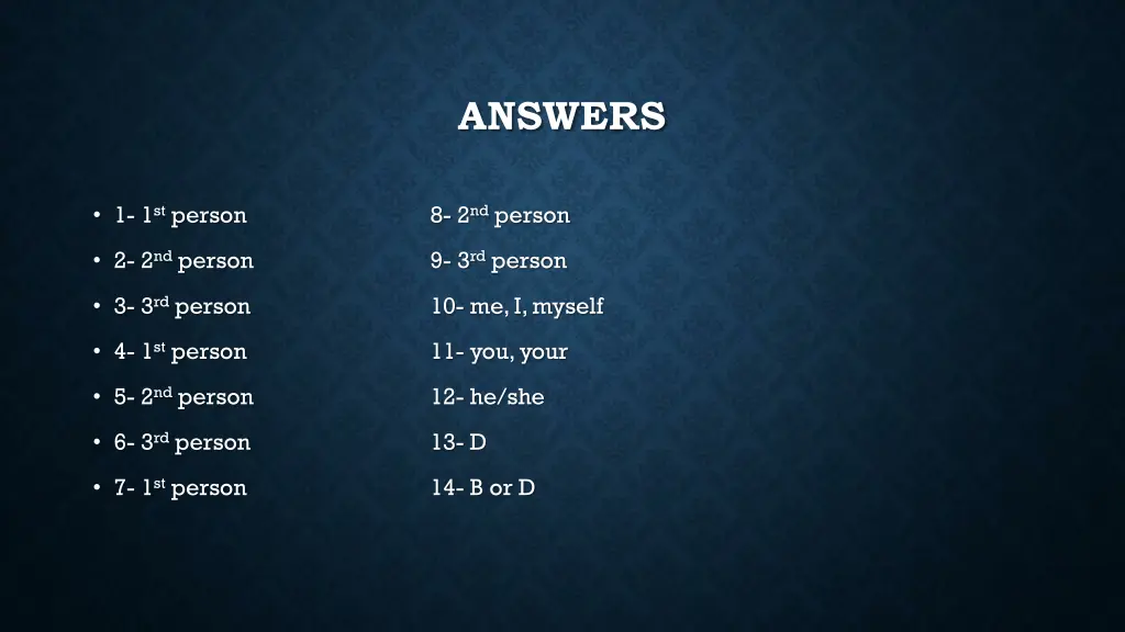 answers