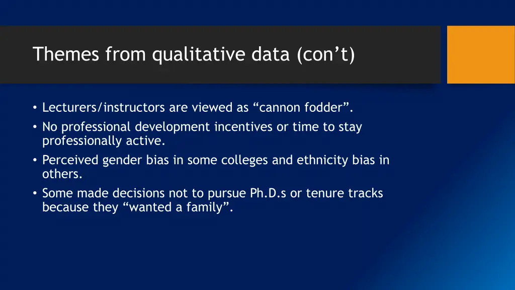 themes from qualitative data con t 1