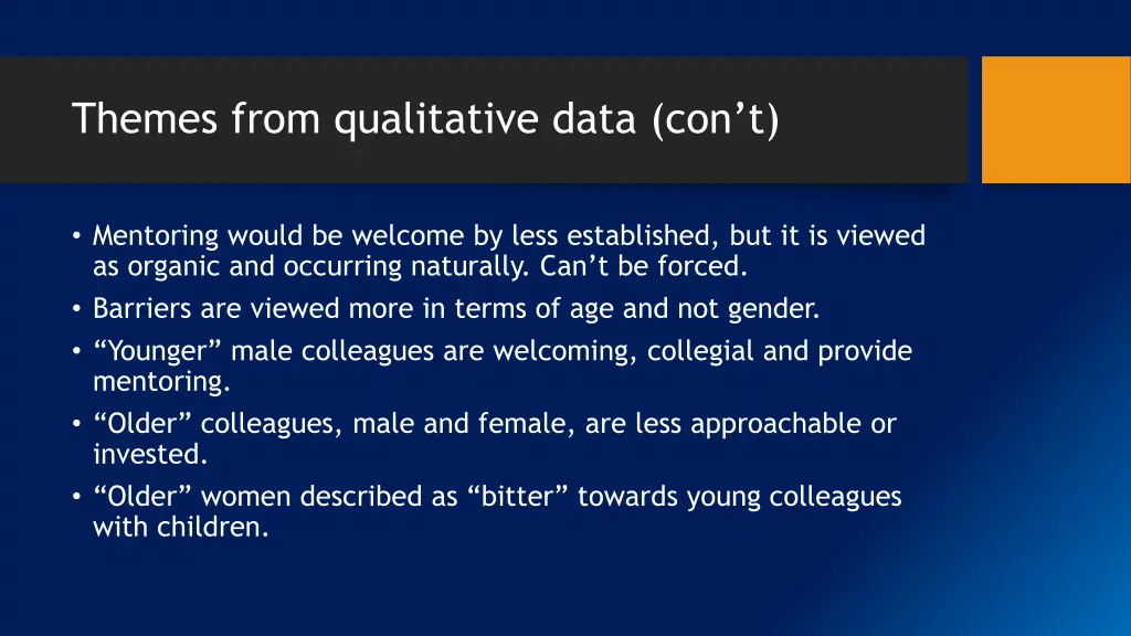 themes from qualitative data con t 2