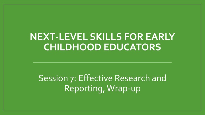 next level skills for early childhood educators