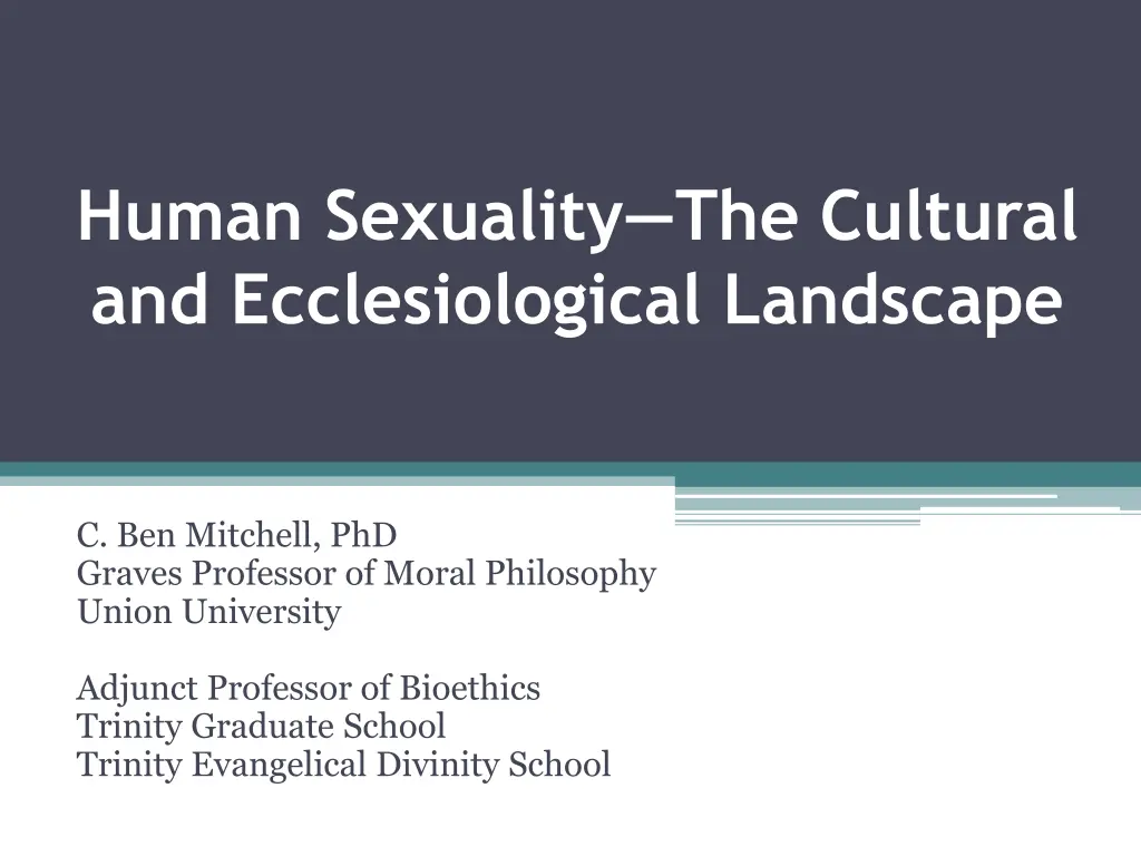 human sexuality the cultural and ecclesiological