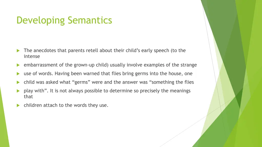 developing semantics