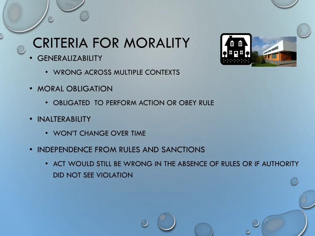 criteria for morality generalizability