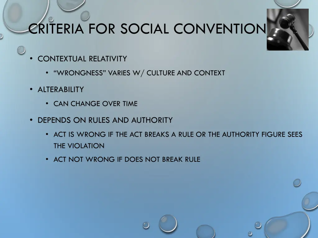 criteria for social convention