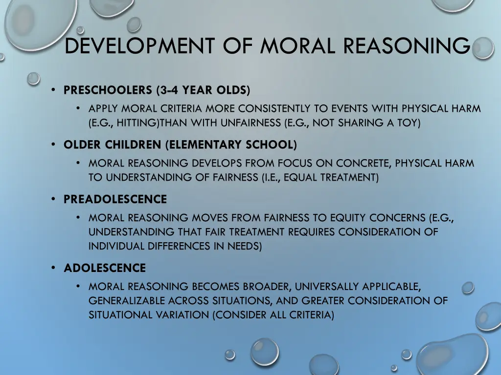 development of moral reasoning