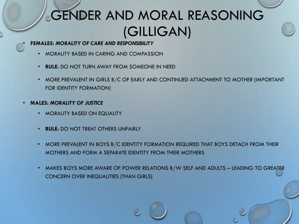 gender and moral reasoning gilligan females