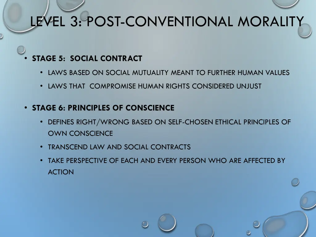 level 3 post conventional morality