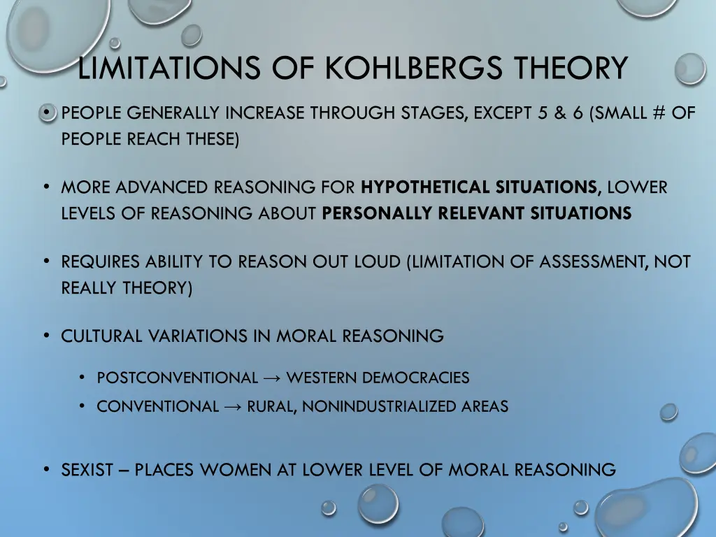 limitations of kohlbergs theory