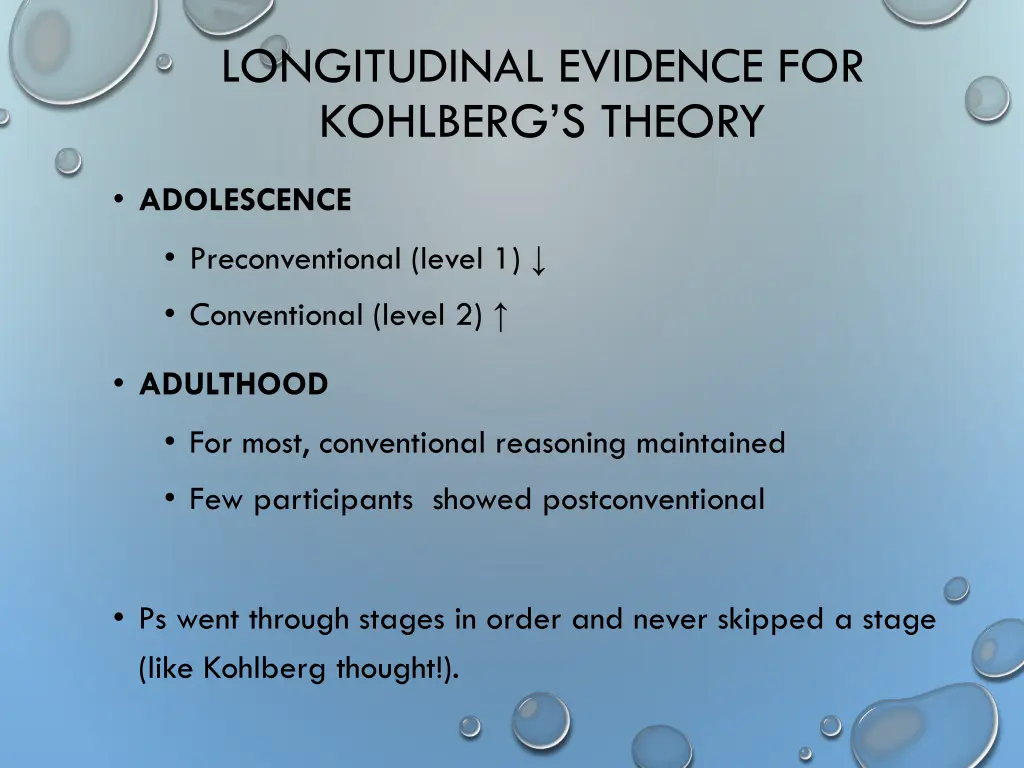 longitudinal evidence for kohlberg s theory