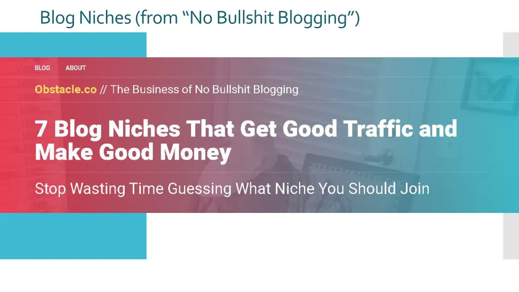 blog niches from no bullshit blogging