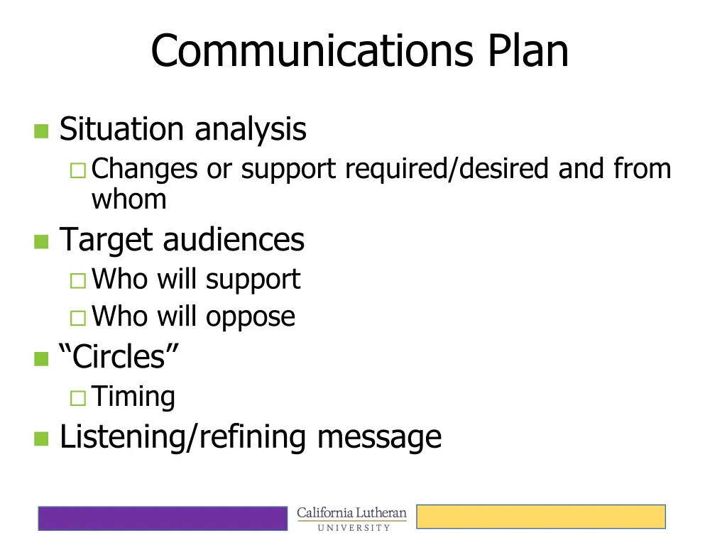 communications plan 1