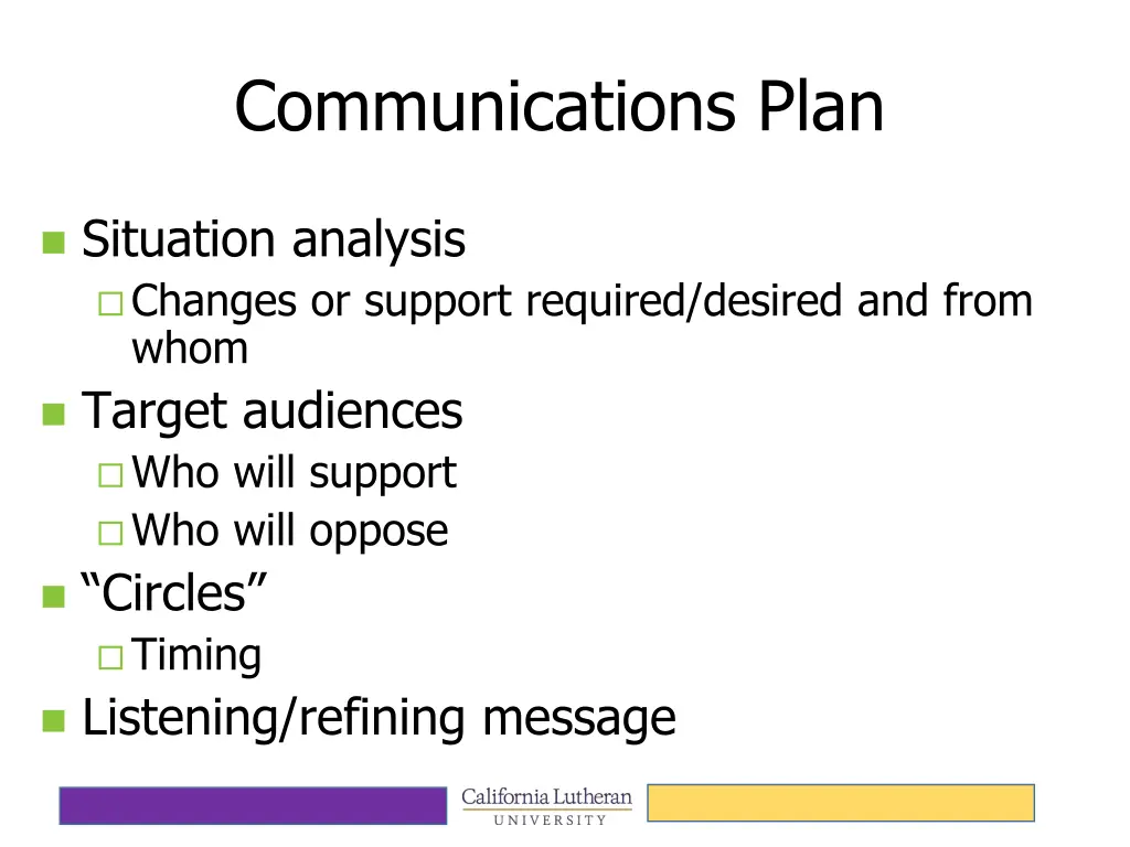 communications plan