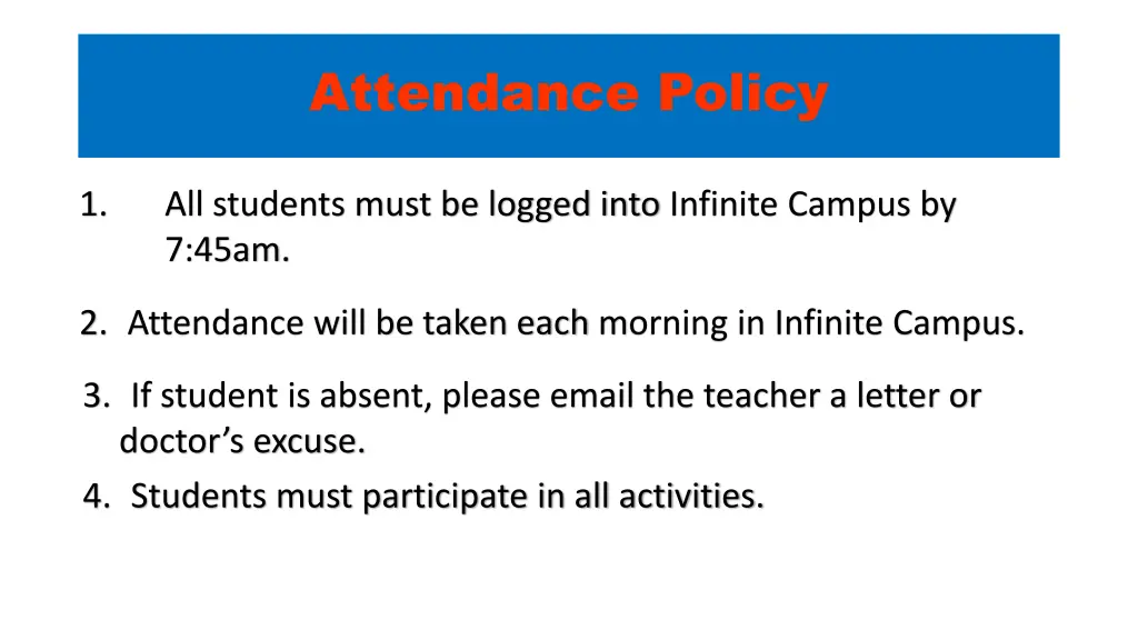 attendance policy