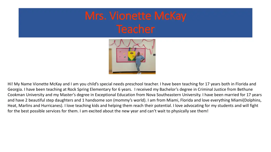 mrs vionette mckay mrs vionette mckay teacher